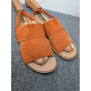 Sorel Ella II Burnt‎ Orange Leather Slingback Flats Sandals Women's US 7/ UK 5